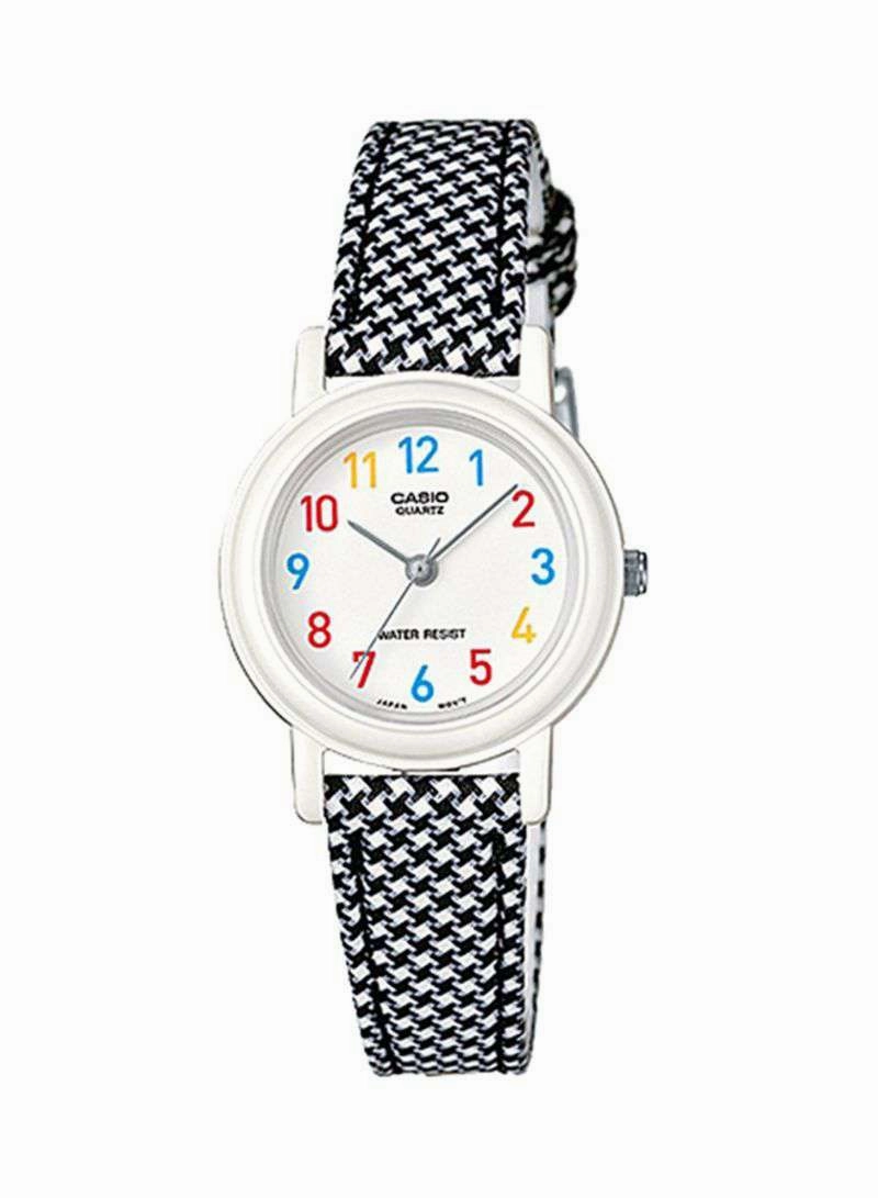 LQ-139LB-1B Black/Stripe Leather Strap Watch for Women Affordable casual watches Sporty casual watches Affordable luxury casual watches