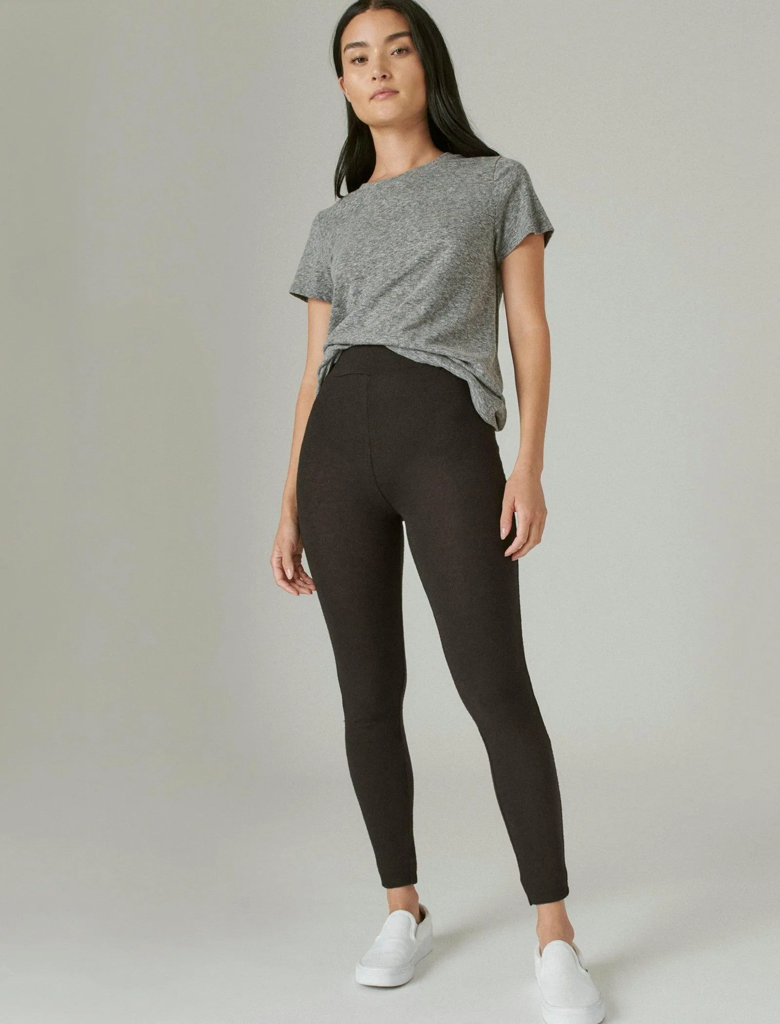 Lucky Brand Cloud Jersey Ribbed Legging Jet Black Lucky Brand