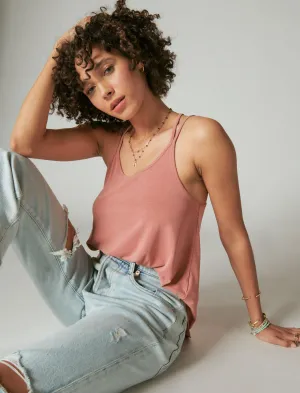 Lucky Brand Sandwash Strappy Tank Dusty Cedar Lucky Brand