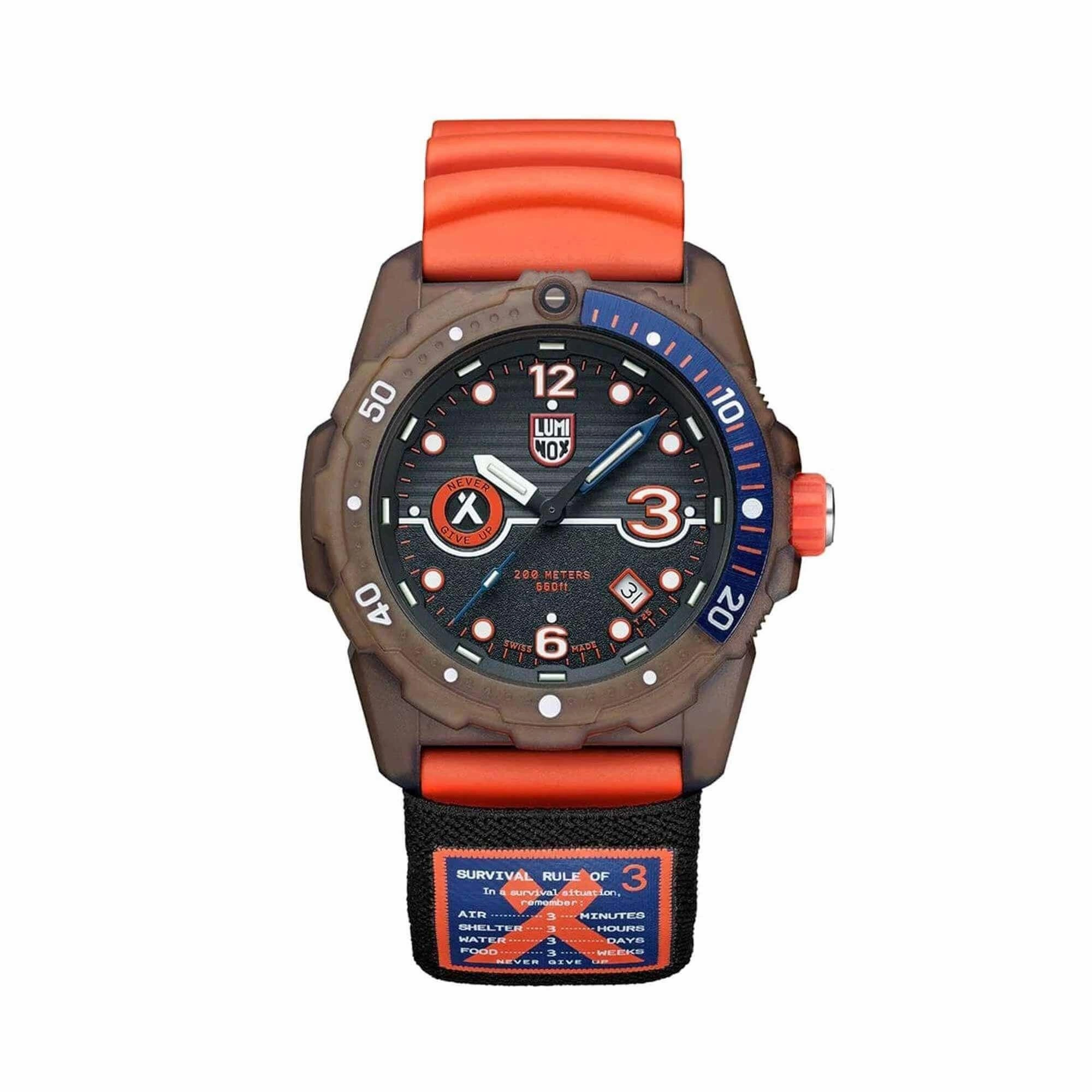 Luminox Men's Watch - Bear Grylls Rotating Bezel Orange Rubber Strap | XB.3729.ECO 