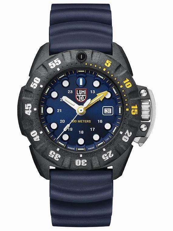 Luminox SCOTT CASSELL DEEP DIVE Blue Mens Divers Watch 1553 Hypoallergenic Silicone Watch Discount Silicone Watches