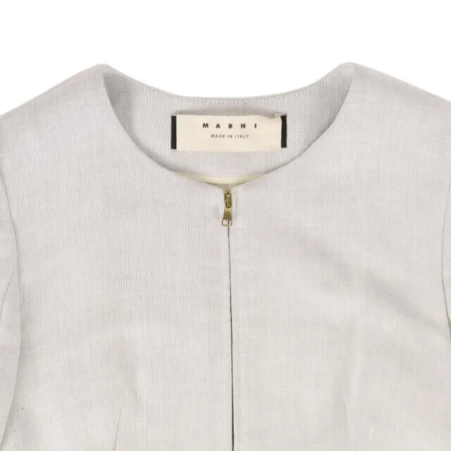 Marni Women's Grey Zip Linen Woven Jacket