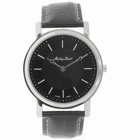 Mathey Tissot Men's Watch - City Steel Case Black Dial Leather Strap | H611252AN 