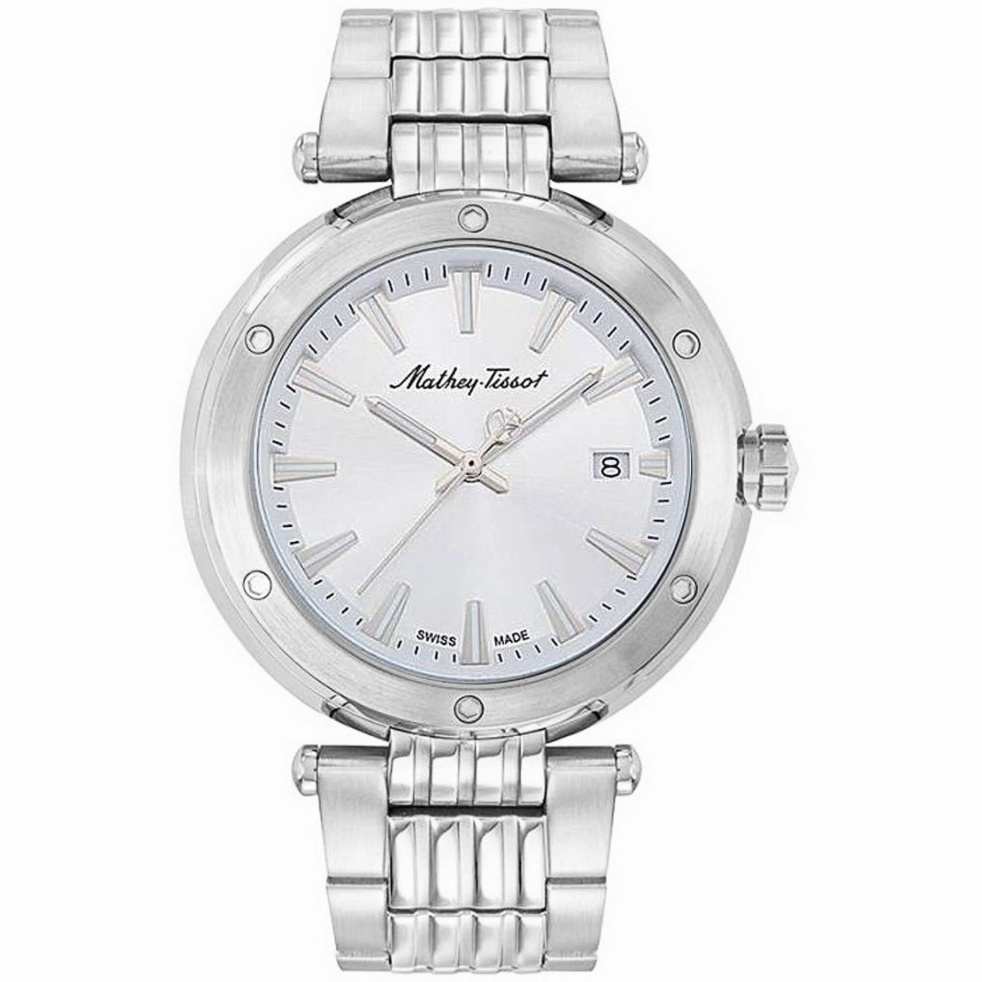 Mathey Tissot Men's Watch - Neptune Silver Dial Stainless Steel Bracelet | H912AI 