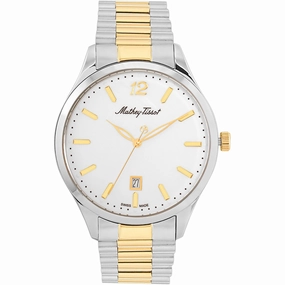 Mathey Tissot Men's Watch - Urban Quartz White Dial Two Tone Steel Bracelet H411MBI 