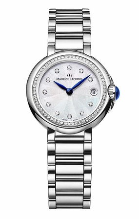 Maurice Lacroix Fiaba Stainless Steel Diamonds Mother-of-Pearl Dial Date Quartz Womens Watch FA1003-SD502-170-1 Women??s luxury watches Affordable women watches