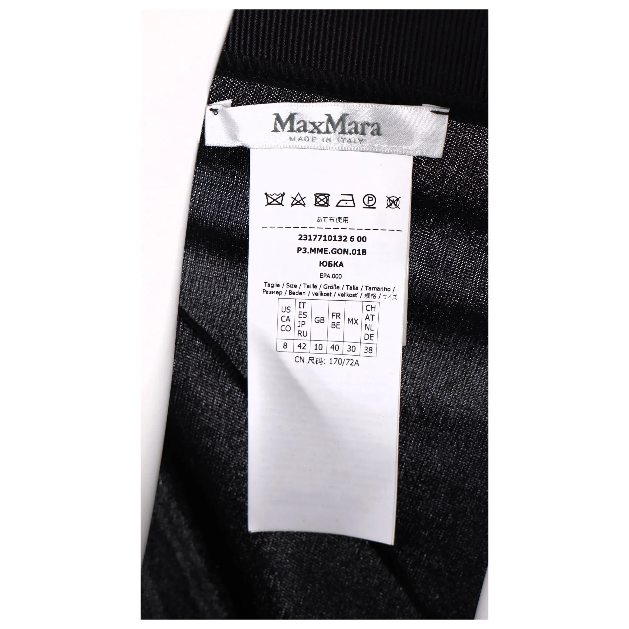 Max Mara Asymmetric Midi Skirt in Black Viscose