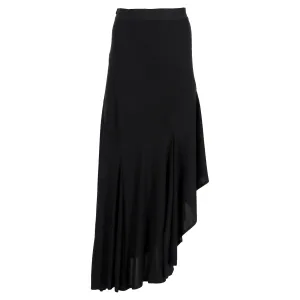Max Mara Asymmetric Midi Skirt in Black Viscose