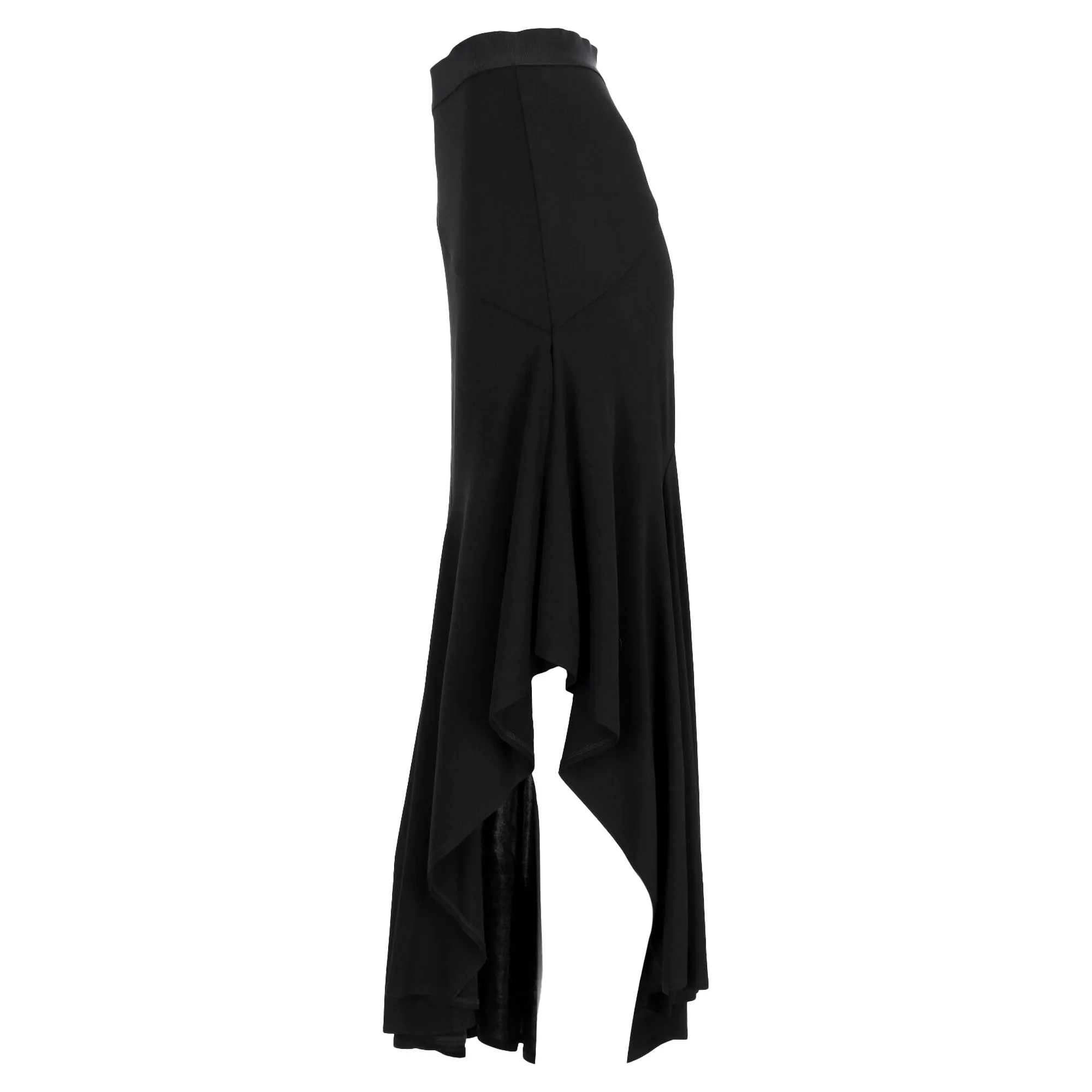 Max Mara Asymmetric Midi Skirt in Black Viscose