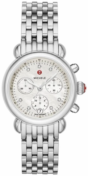 Michele CSX-36 Chronograph Mother of Pearl Dial Date Stainless Steel Womens Watch MWW03C000516 Women??s luxury watches Affordable women watches