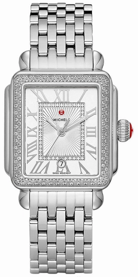 Michele Deco Madison Date Stainless Steel Diamonds Silver Dial Womens Watch MWW06T000163 Women??s luxury watches Affordable women watches