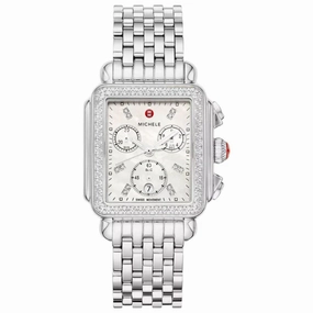 Michele Deco Stainless Diamond Watch,women's watches,ladies watch,elegant women's watch, minimalist women??s watch,fashion watch for women, classic watch for women,waterproof women??s watch,women's watch for work, women's watch for gift, wedding watch 