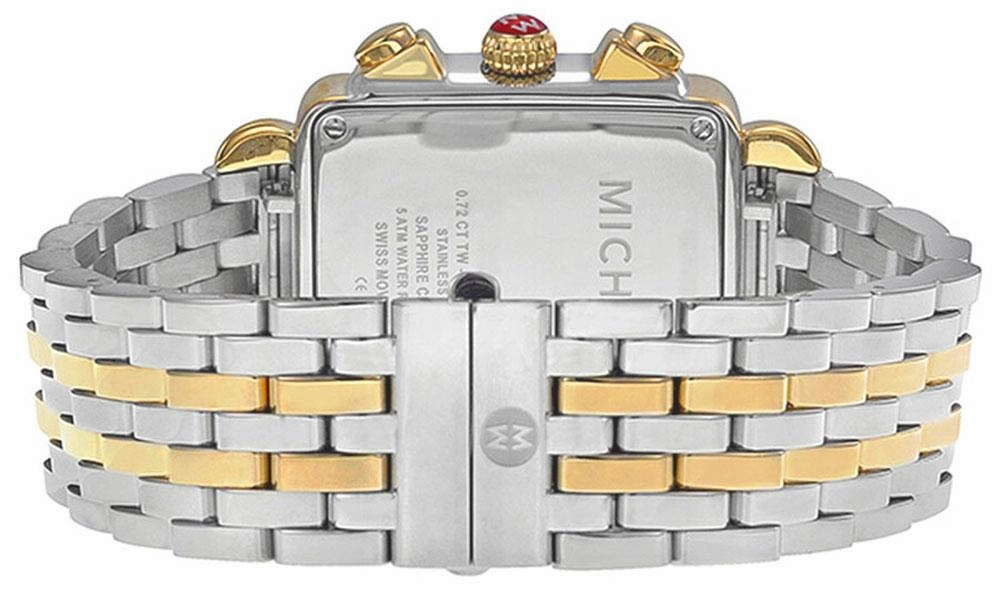 Michele Deco XL Diamond Chronograph Day/Date Two-Tone Stainless Steel Womens Watch MWW06Z000013