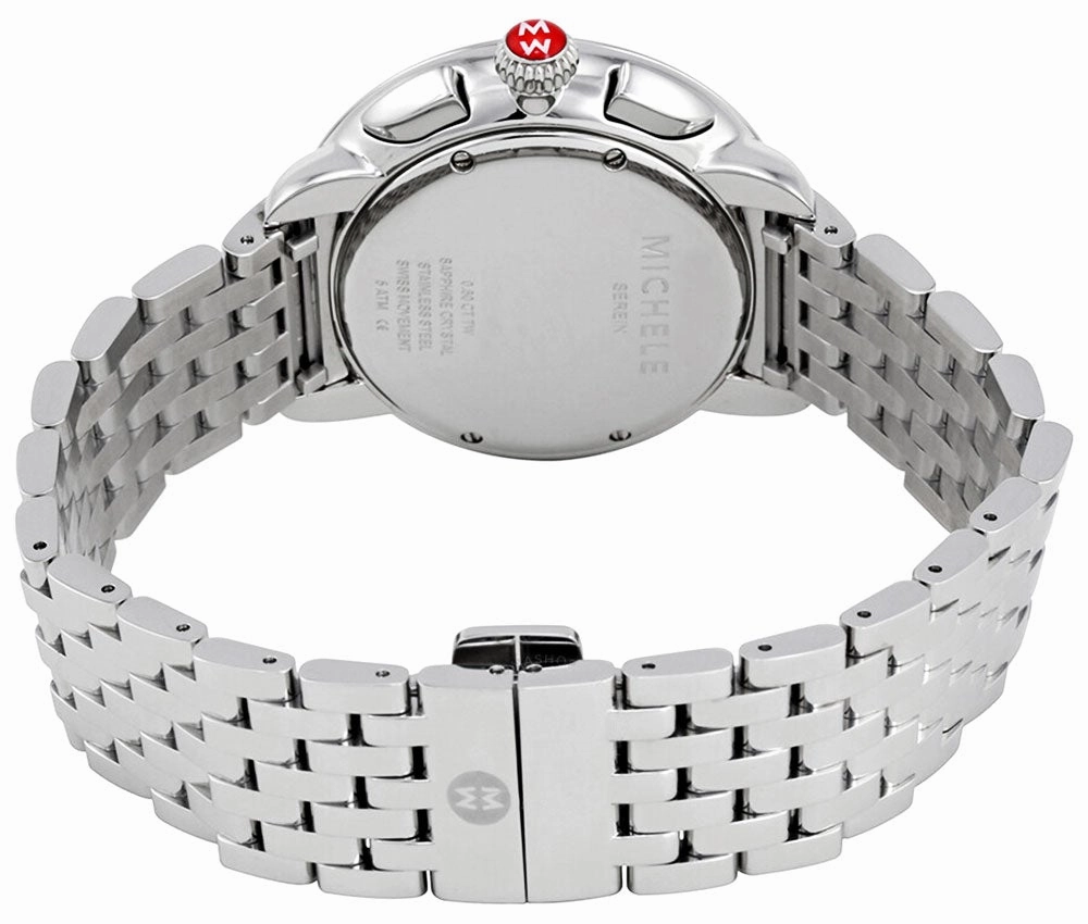 Michele Serein Chronograph Diamonds Silver Dial Date Stainless Steel Womens Watch MWW21A000001