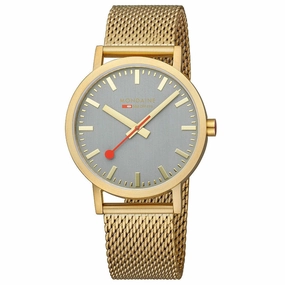 Mondaine Classic Grey Golden Stainless Steel Watch A660.30360.80SBM 