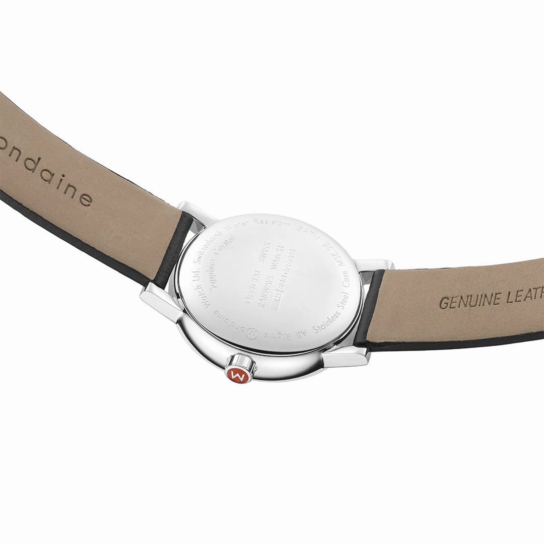 Mondaine Evo2 35mm White Dial Grape Leather Watch MSE.35110.LBV