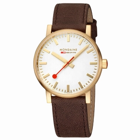 Mondaine Evo2 40mm Silver Dial Leather Watch MSE.40112.LGV 