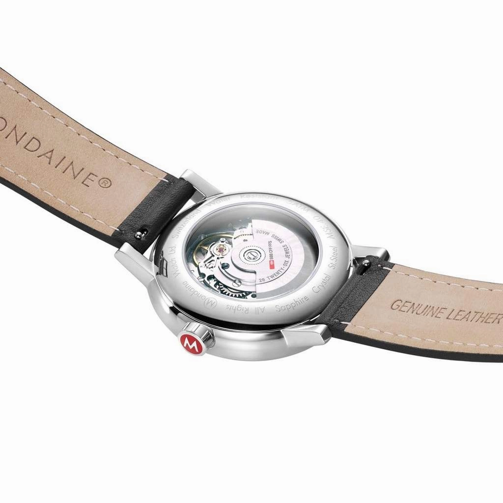 Mondaine Evo2 Automatic 40mm White Dial Leather Watch MSE.40610.LBV