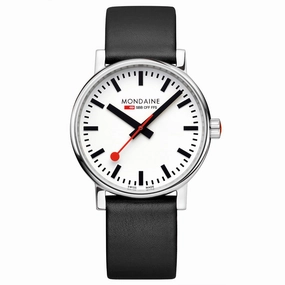 Mondaine Evo2 Big 40mm White Dial Vegan Grape Leather Watch MSE.40110.LBV 