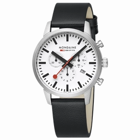 Mondaine Neo Black Vegan Grape Leather 41 MM Watch MSD.41411.LBV 