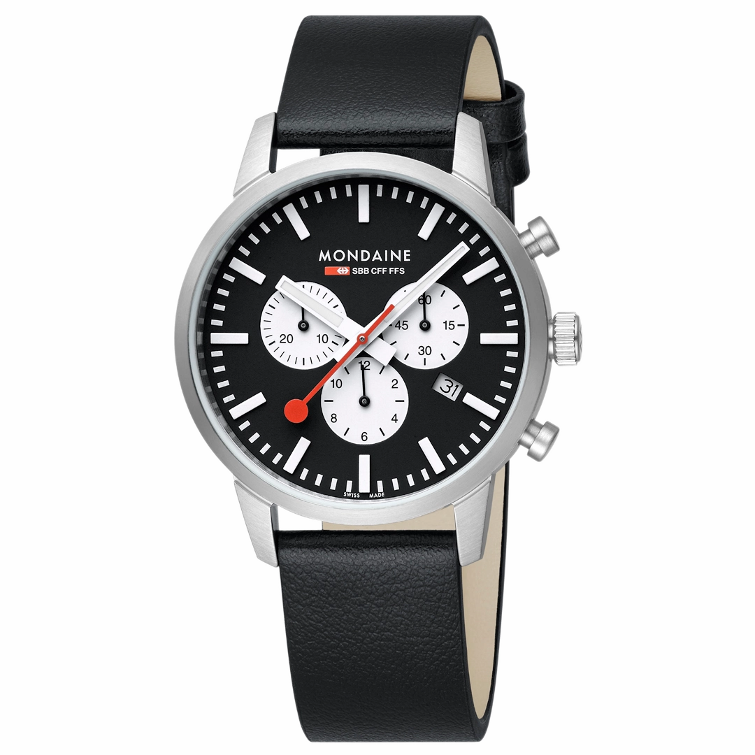 Mondaine Neo Chronograph Super-luminova? Vegan Leather, 41 Mm MSD.41420.LBV 