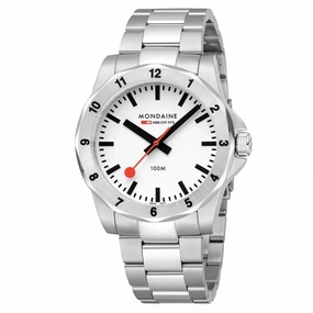 Mondaine Numeri White Dial Stainless Steel Bracelet Watch MSN.4211B.SK 