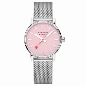 Mondaine Official Swiss Railways Evo2 35mm Sunrise Pink Watch MSE.35130.SM,quartz watch, quartz watches for men, quartz watches for women, best quartz watch, minimalist quartz watch, luxury quartz watch, waterproof quartz watch,analog quartz watch, digital