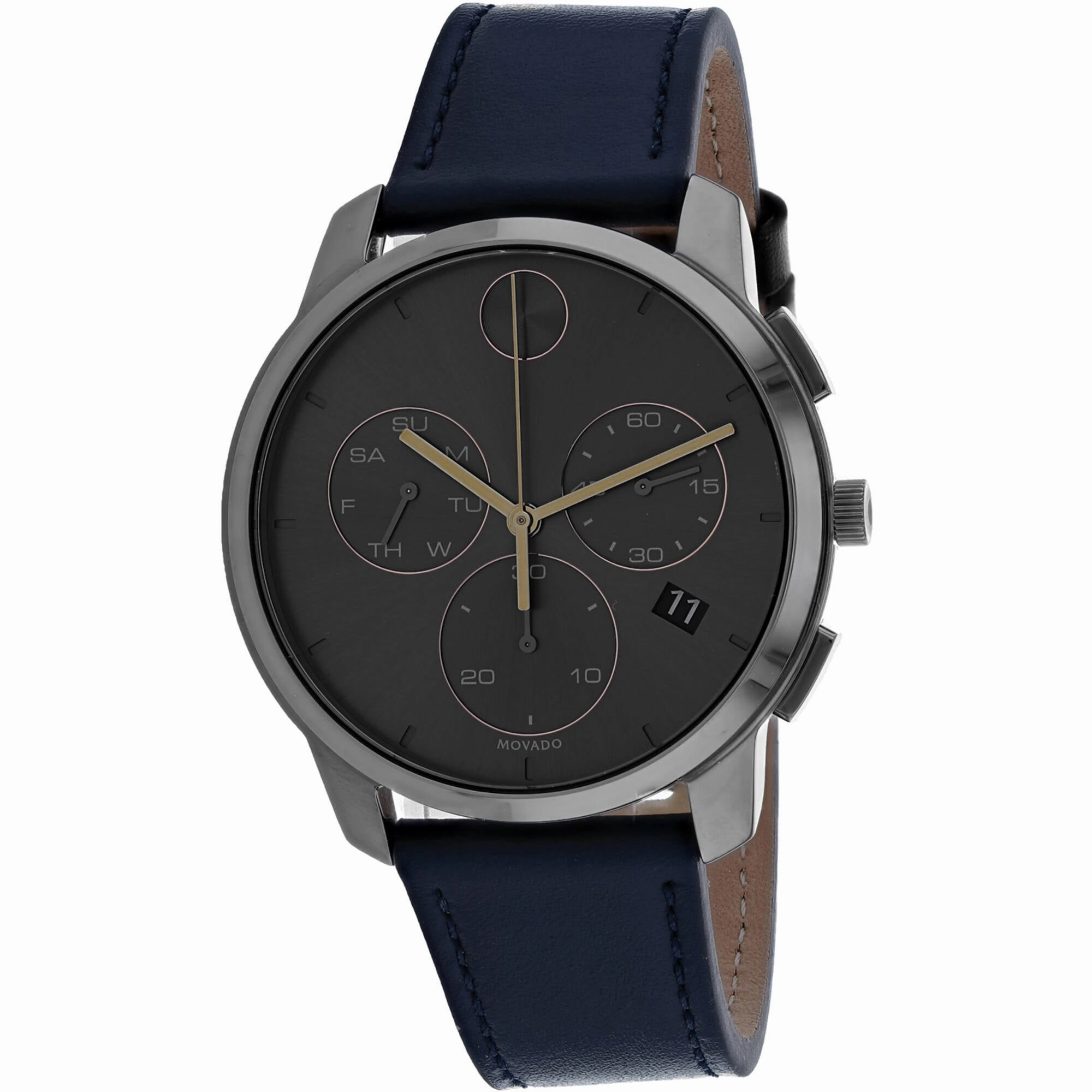 Movado Men's Watch - Bold Quartz Silver Tone Case Grey Dial Blue Strap | 3600720 