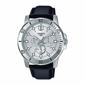 MTP-VD300L-7E Black Leather Watch for Men Affordable casual watches Sporty casual watches Affordable luxury casual watches