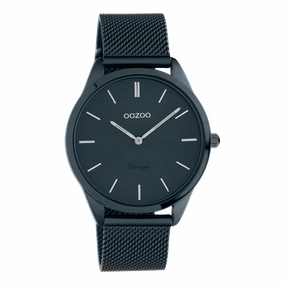 Night blue OOZOO watch with metal mesh bracelet - C20008,seiko watches,mens watches,couple watches,watches designer,watches discount,best watches for men