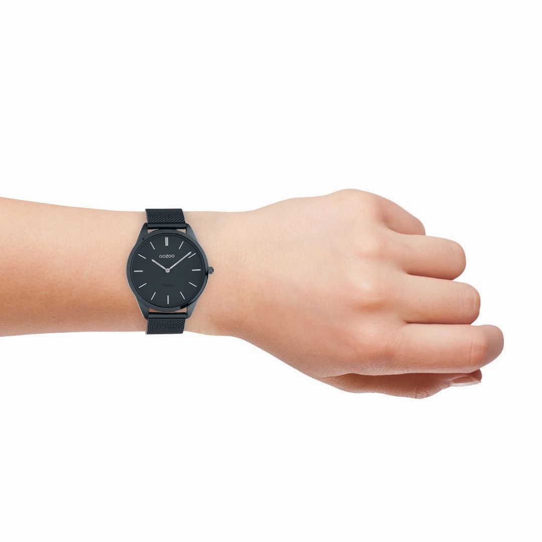 Night blue OOZOO watch with metal mesh bracelet - C20008