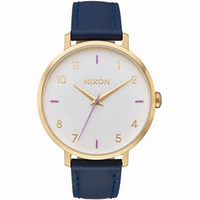 Nixon Women's Quartz Watch - Arrow White Dial Leather Strap YG Steel Case | A1091151 Luxury Quartz Watch Quartz Watch Sale