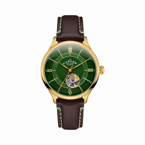 No.274 Open Heart Gold, green and brown,women's watches,ladies watch,elegant women's watch, minimalist women??s watch,fashion watch for women, classic watch for women,waterproof women??s watch,women's watch for work, women's watch for gift, wedding wat