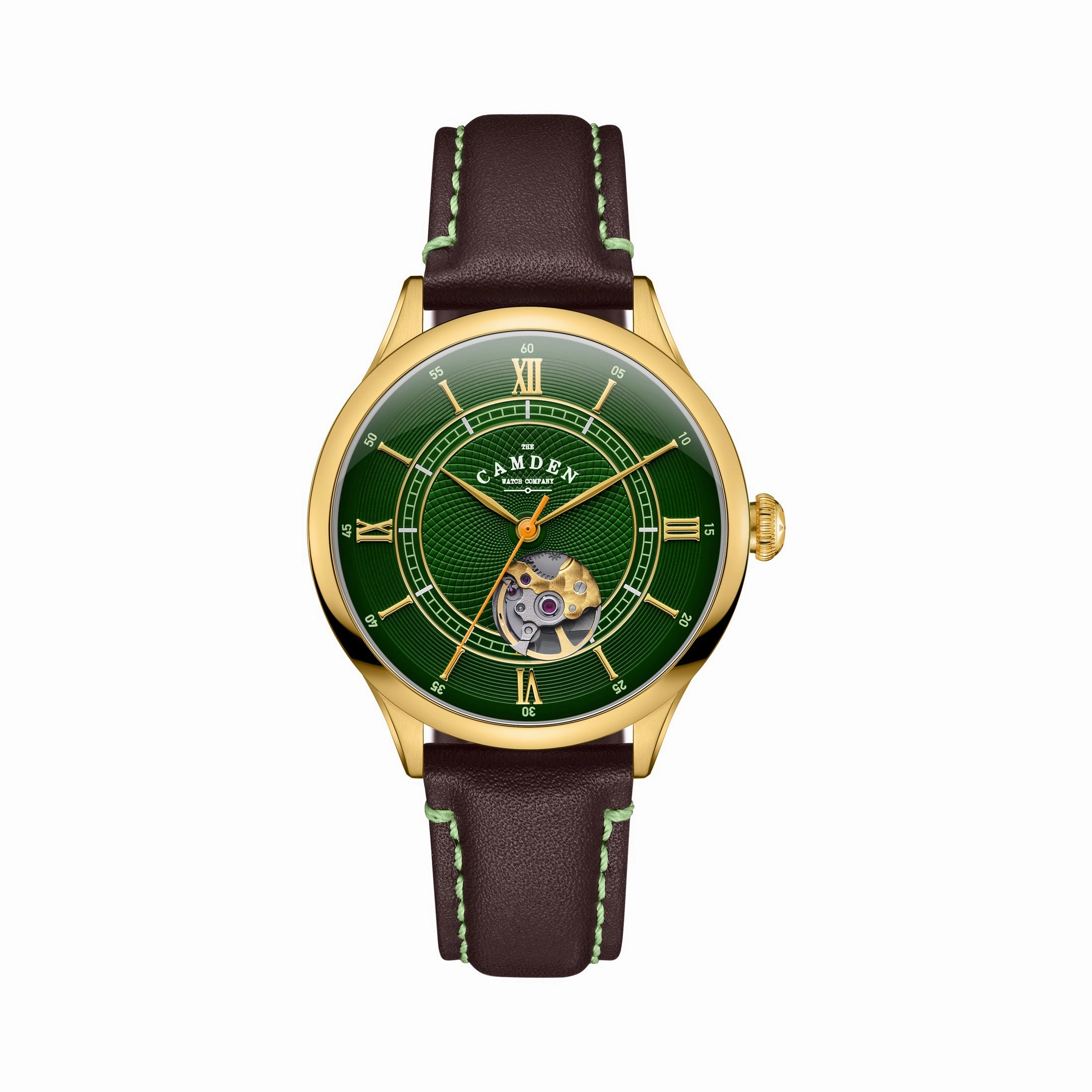 No.274 Open Heart Gold, green and brown,women's watches,ladies watch,elegant women's watch, minimalist women??s watch,fashion watch for women, classic watch for women,waterproof women??s watch,women's watch for work, women's watch for gift, wedding wat