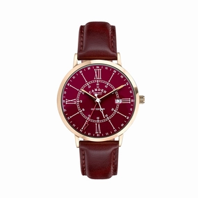 No.27 GMT Rose Gold, Oxblood and Oxblood,women's watches,ladies watch,elegant women's watch, minimalist women??s watch,fashion watch for women, classic watch for women,waterproof women??s watch,women's watch for work, women's watch for gift, wedding wa