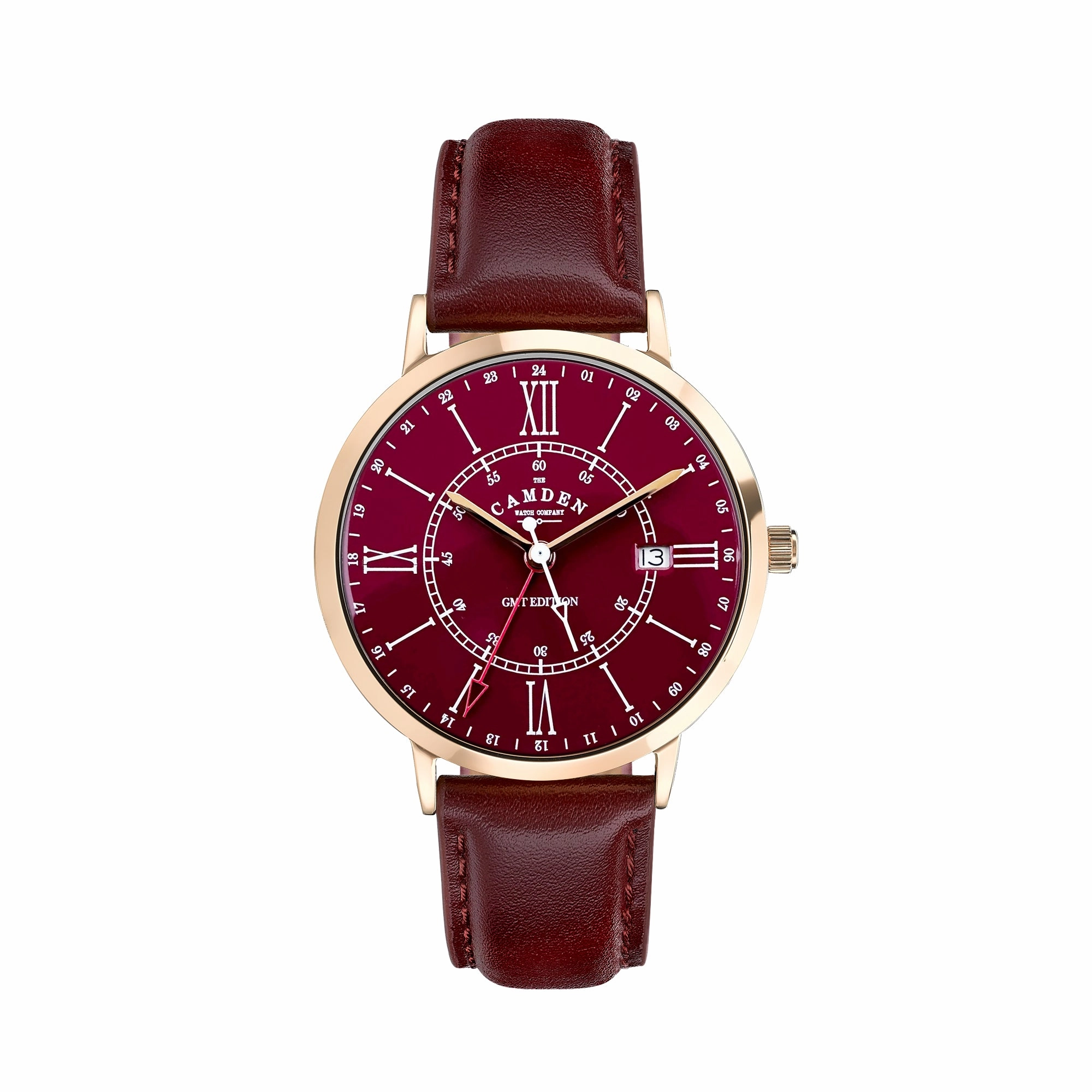 No.27 GMT Rose Gold, Oxblood and Oxblood,women's watches,ladies watch,elegant women's watch, minimalist women??s watch,fashion watch for women, classic watch for women,waterproof women??s watch,women's watch for work, women's watch for gift, wedding wa