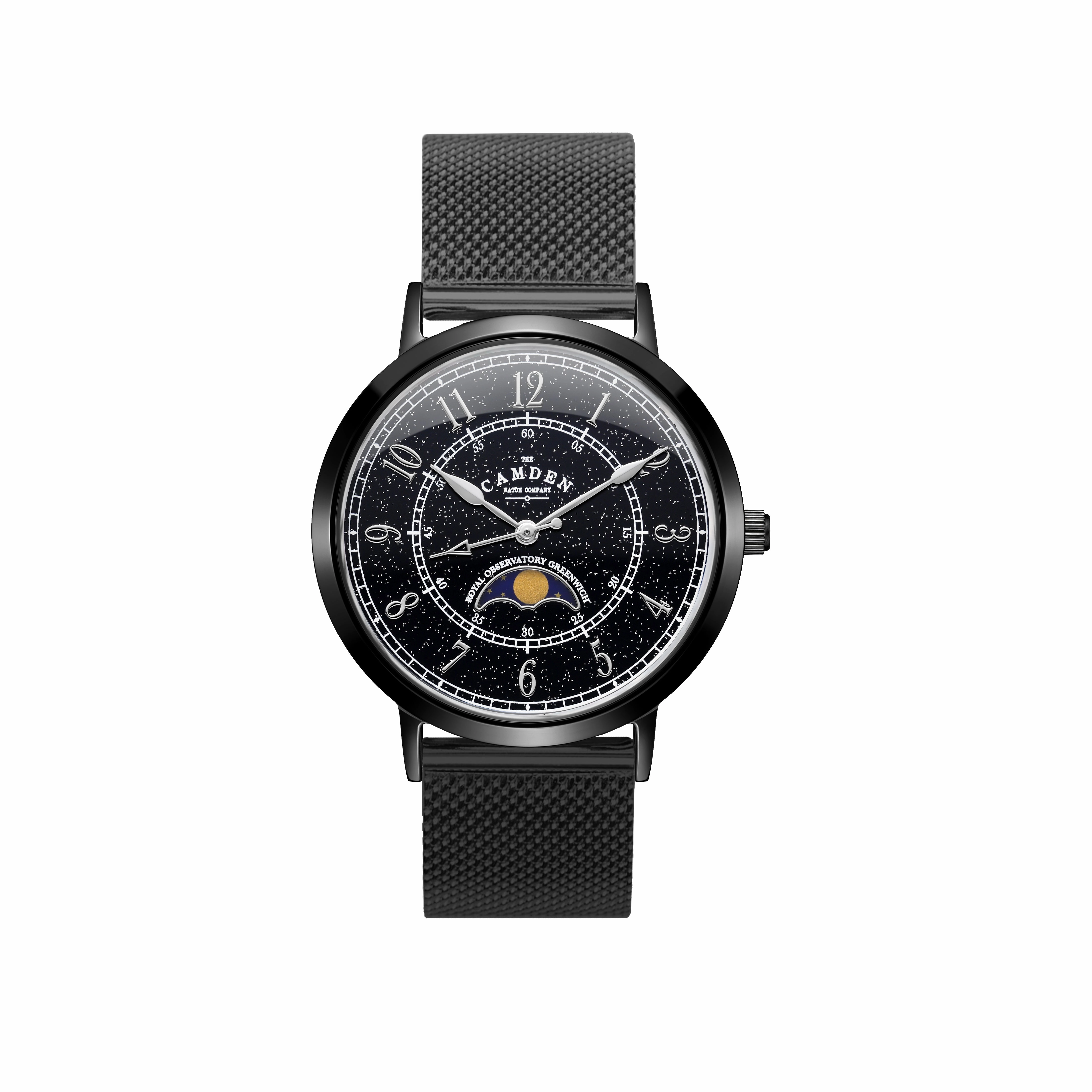 No.27 Moonphase Black, Black and Mesh,women's watches,ladies watch,elegant women's watch, minimalist women??s watch,fashion watch for women, classic watch for women,waterproof women??s watch,women's watch for work, women's watch for gift, wedding watch