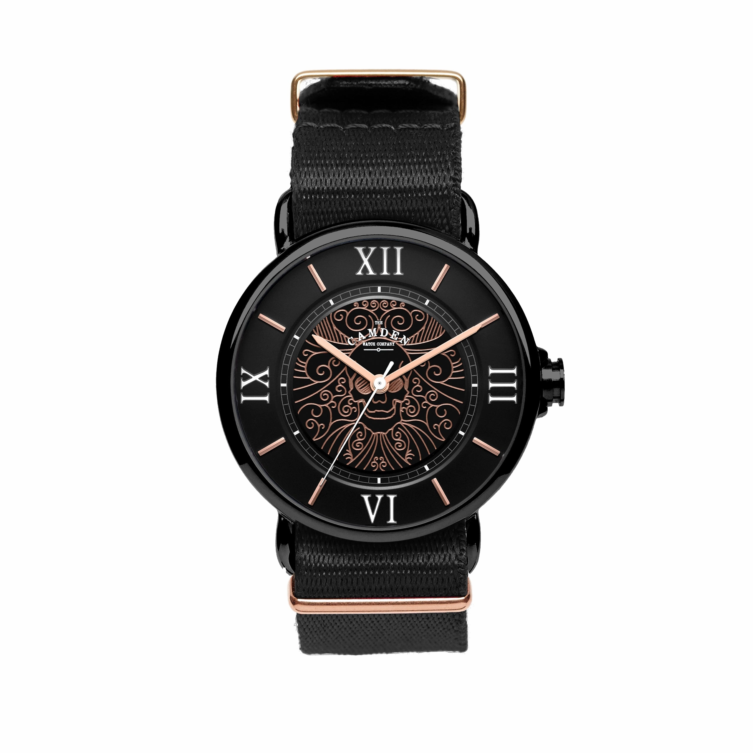 No.88 Memento Mori Black Nylon,women's watches,ladies watch,elegant women's watch, minimalist women??s watch,fashion watch for women, classic watch for women,waterproof women??s watch,women's watch for work, women's watch for gift, wedding watch for br