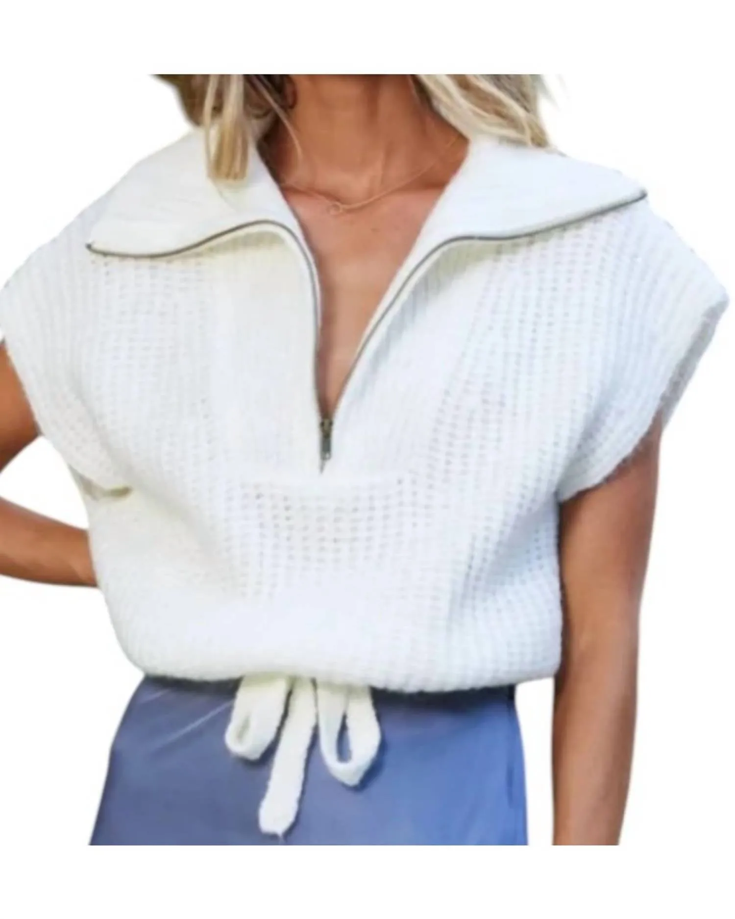Nomad Sweater Vest In Cream