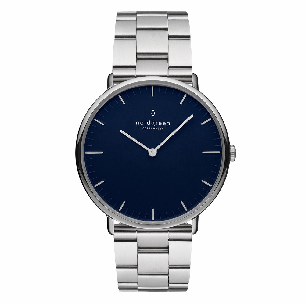 Nordgreen Native 40mm Navy Silver Watch 