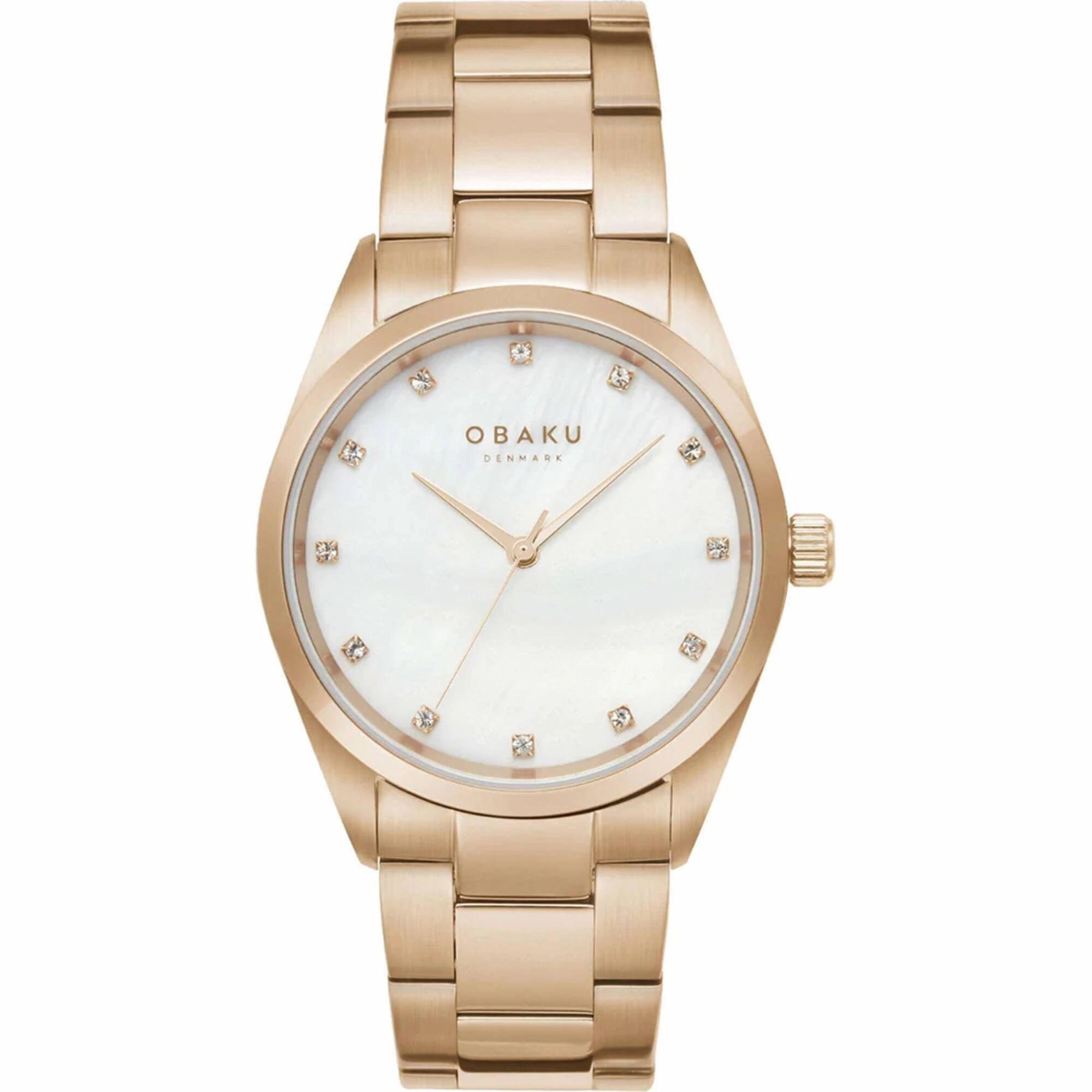 Obaku Women's Watch - Classic White Dial Rose Gold Case Steel Bracelet | V263LXVWSV Luxury Quartz Watch Quartz Watch Sale