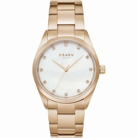 Obaku Women's Watch - Classic White Dial Rose Gold Case Steel Bracelet | V263LXVWSV Luxury Quartz Watch Quartz Watch Sale