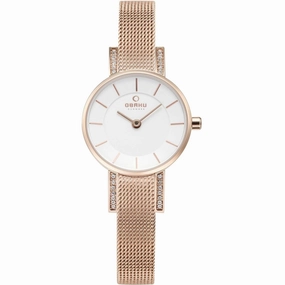 Obaku Women's Watch - Lykke White Dial Plated Stainless Steel Bracelet | V207LEVIMV Luxury Quartz Watch Quartz Watch Sale