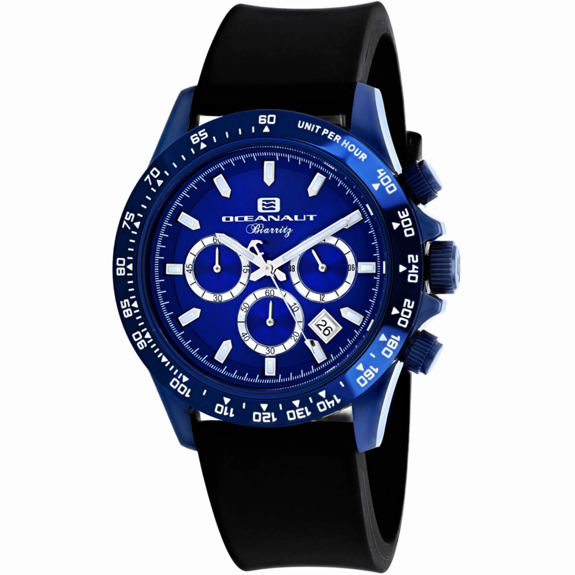 Oceanaut Men's Watch - Biarritz Quartz Blue Dial Black Rubber Strap | OC6117R 