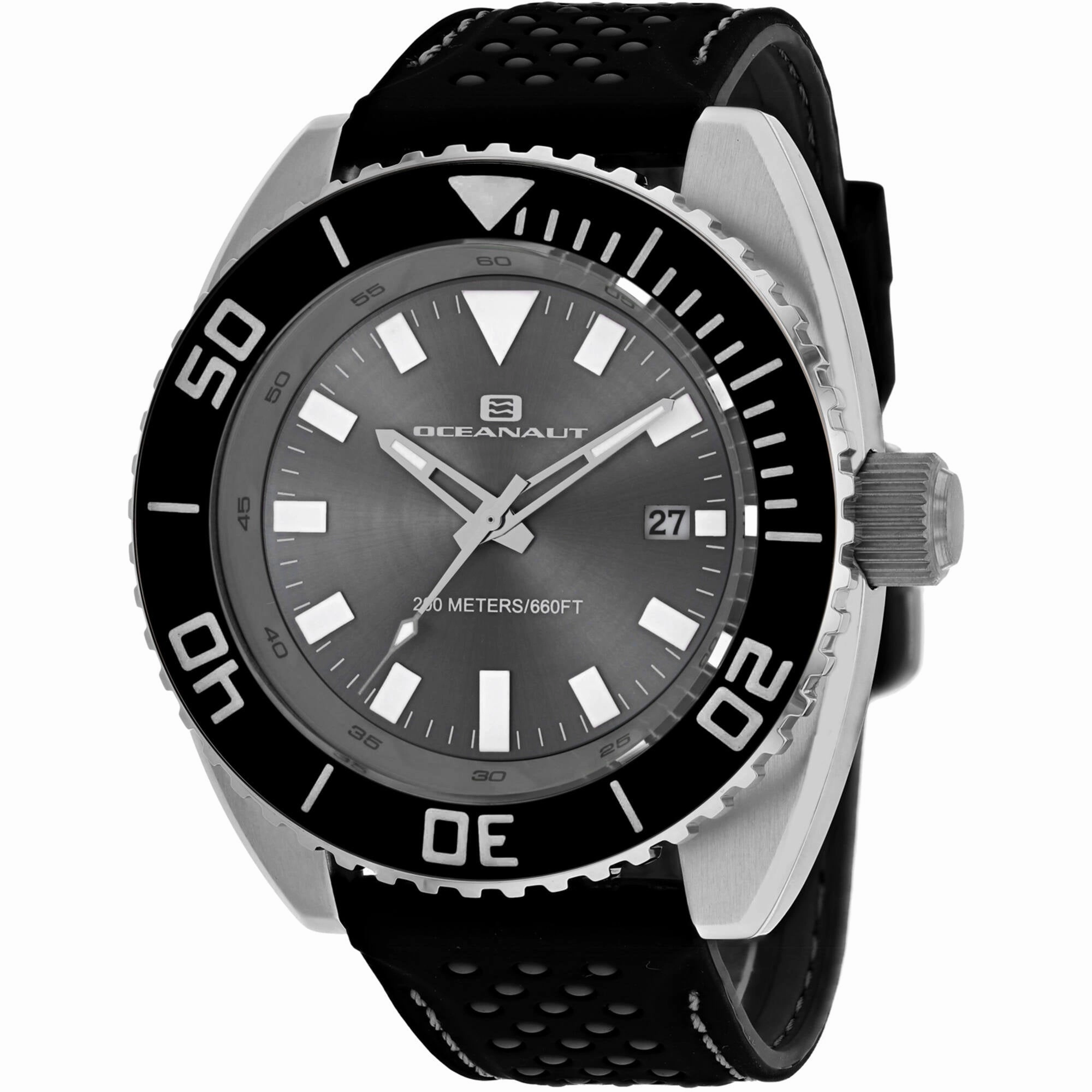 Oceanaut Men's Watch - Submersion Quartz Grey Dial Black Rubber Strap | OC0520 