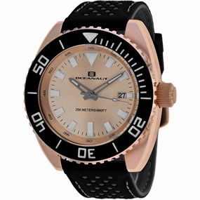 Oceanaut Men's Watch - Submersion Quartz Rose Gold Dial Rubber Strap | OC0525 