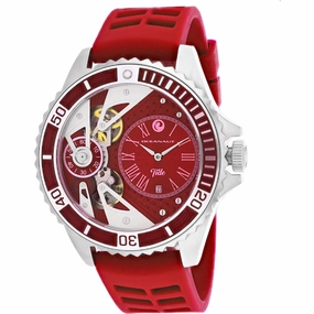 Oceanaut Men's Watch - Tide Quartz Silver Tone Case Red Dial Rubber Strap | OC0993 