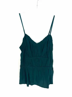Old Navy Size S Dark Teal Smocked Solid Tops Top-Sleeveless