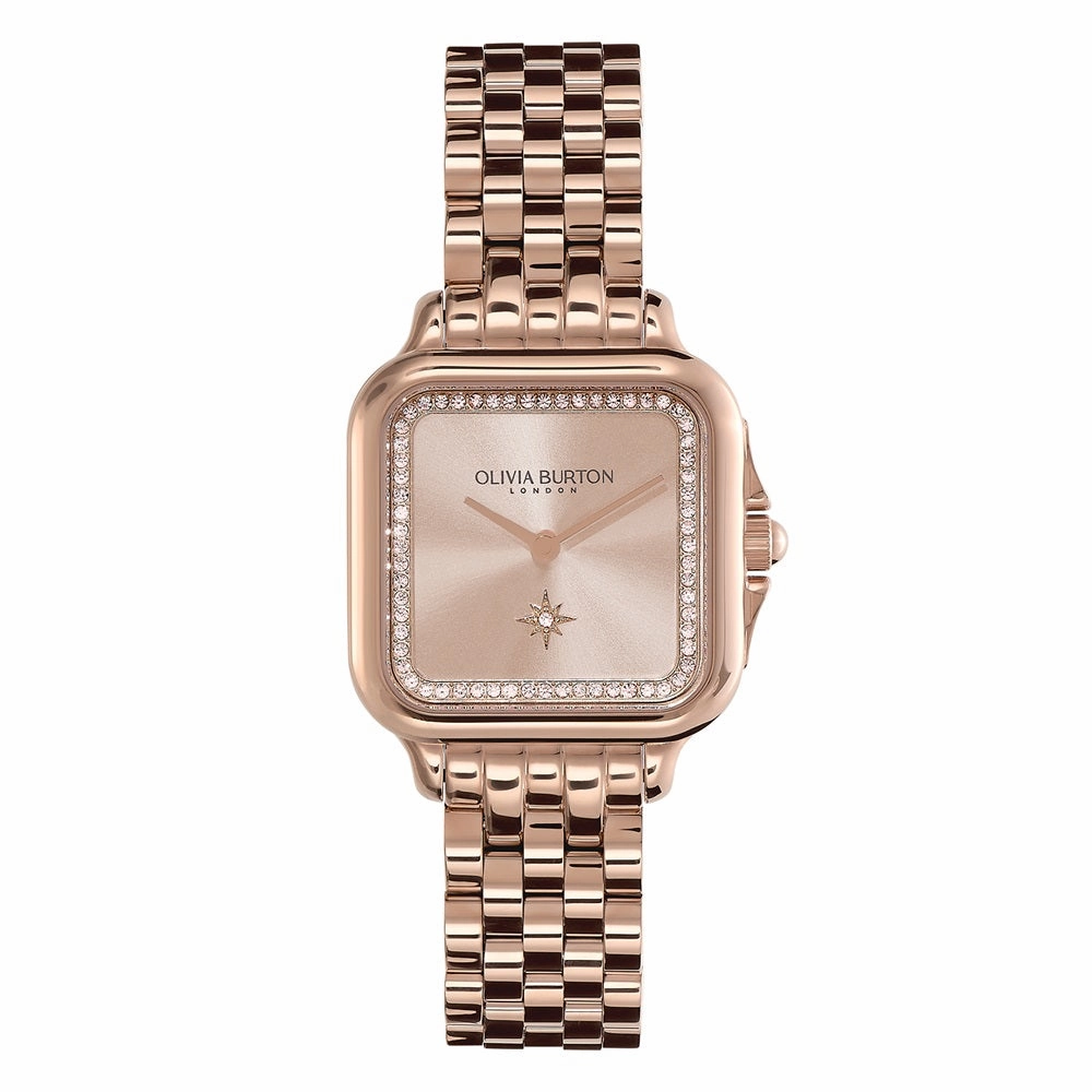 Olivia Burton Grosvenor Carnation Gold Plated Ladies Watch 24000085 