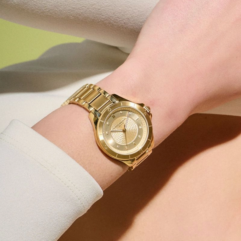 Olivia Burton Sport Luxe Guilloche Gold Ladies Watch 24000040